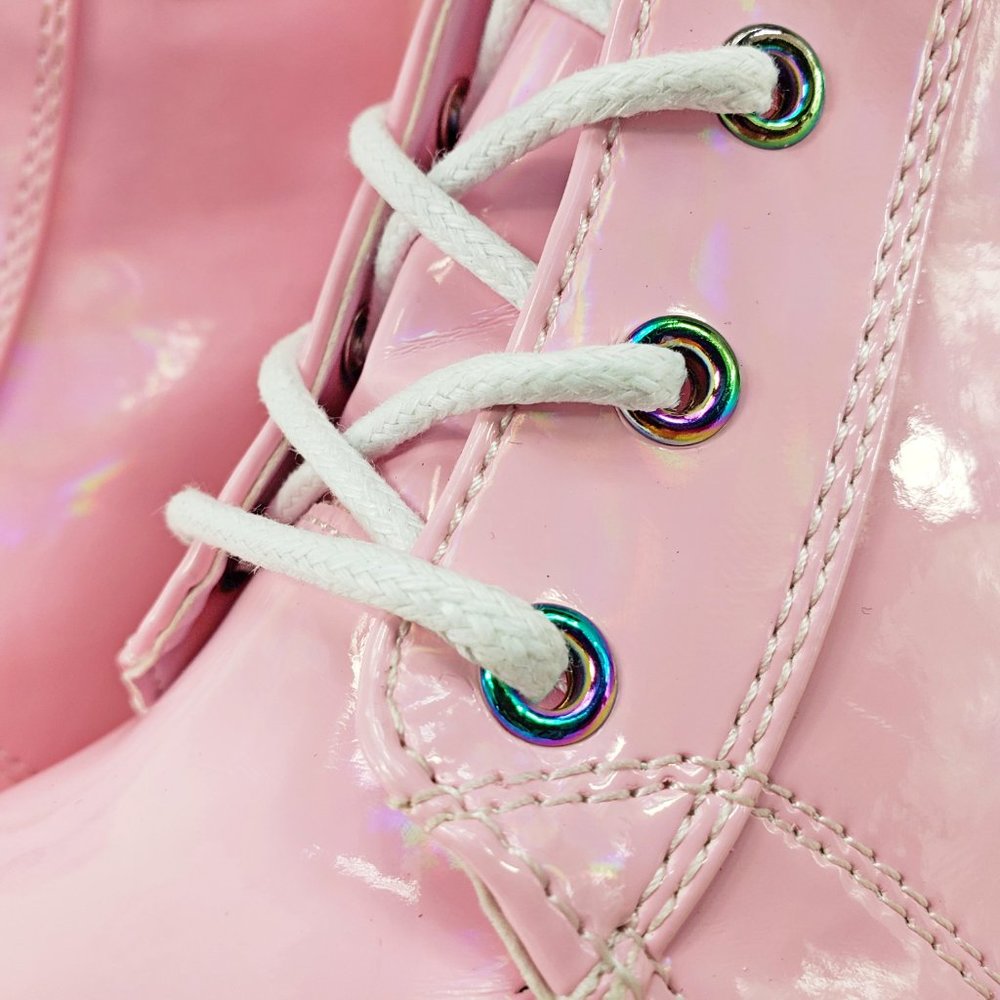 Demonia 5 Inch Platform Boots in Pink - Picture 8 of 15